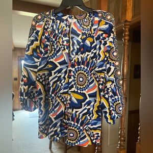 Crown & Ivy 3/4 sleeve multi-color blouse